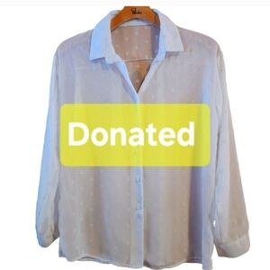 EUC Womens V-neck Polka Dot Blouse